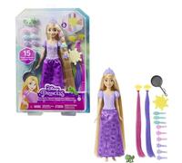 Mattel Disney Princess - Rapunzel Chioma Magica, bambola con extension capelli cambia-colore e accessori per lo styling, Giocattolo per Bambini 3+ Anni, HLW18