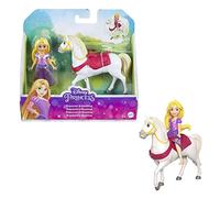Mattel Disney Princess - Rapunzel e Maximus, bambola piccola snodata e cavallo Maximus ispirati al film Disney Rapunzel, Giocattolo per Bambini 3+ Anni, HLW84