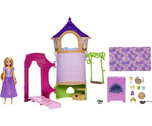 Mattel Disney Princess - Rapunzel's Tower Playset, bambola Rapunzel snodata e torre playset per giocare a 360°, 6 aree gioco e tanti accessori, Giocattolo per Bambini 3+ Anni, HMV99