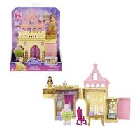 Mattel Disney Princess - Set Componibili Il Castello di Belle, Playset trasportabile con Bambola Belle, 4 Amici e Tanti Accessori, Giocattolo per Bambini, 3+ Anni, HLW94