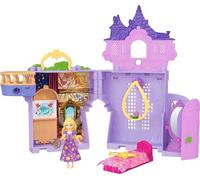 Mattel Disney Princess - La Torre di Rapunzel, set componibile ispirato al film con una mini bambola Rapunzel, 1 personaggio Pascal e 7 accessori inclusi, giocattolo per bambini, 3+ anni, JDP61