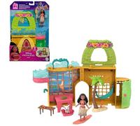 Mattel Disney Princess - La casa di Oceania, set componibile ispirato al film con bambola Vaiana, un amico cucciolo e 9 accessori inclusi, giocattolo per bambini, 3+ anni, JDP60