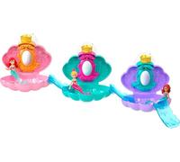 Mattel Disney Princess Sirena Bagno Sorpresa Bambole & Accessori in Shell Playset con scivoli, Ispirato ai Film Disney