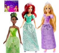 Mattel Disney Principesse set 3 bambole: Ariel, Tiana, Rapunzel