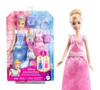 Mattel Disney Princess Toys, Cinderella Fashion Doll with 2 Looks, 9 Accessories