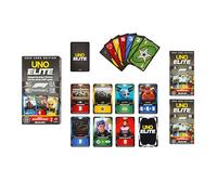 Mattel Games - Booster Set UNO Elite Formula 1, include due set di tre Game Booster Pack, ciascuno con 10 Carte Azione Elite per un totale di 60 carte aggiuntive, 7+ anni, JLV45