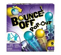 Mattel Games - BOUNCE-OFF POP-OUT gioco di società per famiglie, adolescenti e adulti con 16 palline, 20 carte sfida, base di gioco con timer, Giocattolo e regalo per Bambini 7+ Anni, HKR53