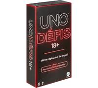 Mattel Games UNO SFIDE Gioco di Carte Solo Adulti per Serate Giochi, Viaggi, Campeggio e Feste, Versione Francese, JBF59