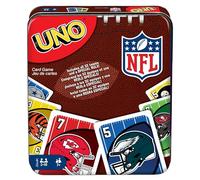 Mattel Games Gioco di carte UNO NFL in scatola di latta per bambini, adulti, feste e viaggi, con logo della squadra NFL e regola speciale (esclusiva Amazon)