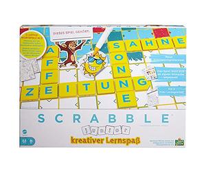 Mattel Games HCK86 Scrabble Junior - Gioco cruciverba per bambini, con 2 livelli di gioco, 6 mini giochi e adesivi, per design individuale, gioco da tavolo dai 6 anni in su