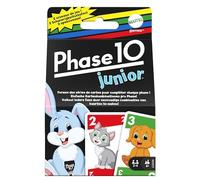 Mattel Games - Phase 10 Junior, gioco di carte multilivello stile ramino con abbinamenti di colori, animali e forme, 56 carte per 2-4 giocatori, giocattolo per bambini, 4+ anni, GXX06