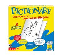 Mattel Games - Pictionary, l'iconico gioco da tavolo per tutta la famiglia, 2 squadre con indizi in spagnolo, pennarelli cancellabili, lavagnette e clessidra, giocattolo per bambini, 8+ anni, JDY00