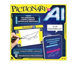 Mattel Games Pictionary Vs. AI - La versione di Pictionary con l'intelligenza artificiale, i giocatori disegnano e l'IA indovina, serate di giochi per tutte l'età, versione italiana, 8+ anni, HYH79