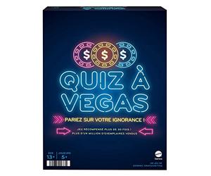 Mattel Games Quiz A Las Vegas, Gioco Di Cultura Generale con Carte Domande, Chip Di Poker E Pari, Min. 5 Giocatori, Versione Francese, Giocattolo Bambino, Da 13 Anni, HNY92