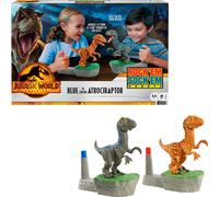 Mattel Games Rock 'Em Sock 'Em Raptors Jurassic World Domination Gioco per bambini Combatti i Raptor con Blue
