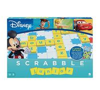 Mattel Games - Scrabble Junior Disney, Il Gioco da Tavolo delle Parole Crociate con 2 Giochi in 1, Tabellone a 2 Lati con Immagini dei Personaggi Disney, per Bambini 6+ Anni, HFK22