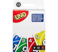 Mattel Games - UNO Braille, l'iconico gioco di carte in una versione speciale con un mazzo appositamente progettato per giocatori non vedenti o ipovedenti, 7+ anni, JMK87