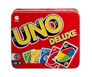 Mattel Games UNO Deluxe Gioco di Carte per 2-10 giocatori, 7+ anni | UNO classico con blocchetto segnapunti e matita, ideale per bambini, ragazzi e adulti, K0888