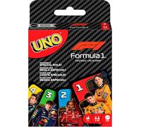 Mattel - Gioco di carte UNO Formula 1 - Versione speciale con carte F1 e carta Sorpasso 7+