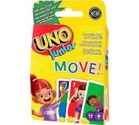 Mattel games - uno junior move!, gioco di carte per bambini per serate di gioco in famiglia, viaggi, campeggi e feste, giocattolo per bambini 3+ anni, hnn03