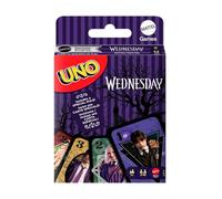 Mattel Games UNO Mercoledì, Gioco di Carte, 7+ anni, 2-10 giocatori | Mazzo ispirato alla serie TV, con regola speciale "Il nero è il mio colore preferito", per bambini, ragazzi e famiglie, JHB18