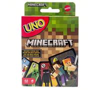Mattel Games UNO Minecraft, Mazzo di carte da collezione con 112 carte, gioco di carte per serate di giochi in famiglia, utilizzabile come gioco da viaggio, regalo coinvolgente per bambini, da 2 a 10