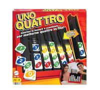 Mattel Games - UNO Quattro, combina l'abilità di abbinare il colore o il numero alla sfida di posizionare quattro tessere in fila, per serate di gioco, 7+ anni, HPF82