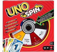 Mattel games - uno spin, versione dell'iconico gioco con spinner e nuove regole, carte speciali per girare la ruota con diversi comandi
