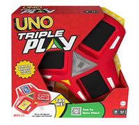 Mattel Games - UNO Triple Play Gioco di Carte con Porta-Carte, Luci Led e Suoni, Giocattolo per Bambini, Ragazzi e Adulti 7+Anni, HCC21