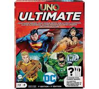 Mattel Games UNO Ultimate DC - Gioco di carte per bambini, fan, adulti e notte in famiglia con 4 mazzi di personaggi, 4 carte da collezione e regole speciali