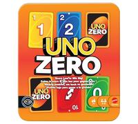 Mattel Games - UNO Zero, Nuova Versione dell'iconico Gioco in Scatola Colorata, Arriva a Zero e Vinci, Blocco segnapunti Incluso, 2-8 Giocatori, Giocattolo per Bambini, 7+ Anni, JLK16