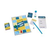 Mattel Games Wiped Out JLB41 - Gioco d'azzardo con logica sociale e possibilità di sabotaggio con occhiali, lavagna cancellabile a secco e penna per 3-6 giocatori