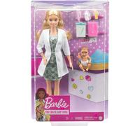 Barbie Baby Doctor Playset with Blonde Barbie Doll (12-in/30.40-cm), Infant Doll
