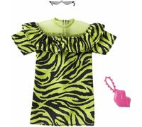 Mattel GWC27 Barbie fashions accessories - vestito verde neon zebrato occhiali e