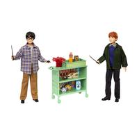 Mattel Harry Potter - Harry e Ron sull'Hogwarts Express, bambole Harry e Ron con le bacchette magiche, include carrello delle vivande e 10+ accessori, giocattolo per bambini, 6+ anni, HND79