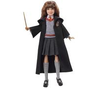 Mattel Harry Potter - Hermione Granger, personaggio da collezionare alto 25 cm, con uniforme di Hogwarts, morbido mantello di Grifondoro e bacchetta, giocattolo per bambini, 6+ anni, FYM51
