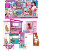 Barbie Casa di Malibu (106 cm) playset casa delle bambole con 2 piani, 6 stanze, ascensore altalena e più di 30 pezzi, Giocattolo per Bambini 3+ Anni