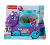 Fisher-Price - Dino Impara e Cammina, dinosauro giocattolo da trainare con palline saltellanti e contenuti multilingue Smart Stages, giocattolo per bambini 12 - 36 Mesi, HNR52