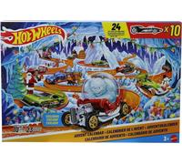 Hot Wheels - Calendario dell'Avvento 2026, 24 finestrelle numerate con sorprese a Tema Natale, 10 macchinine in Scala 1:64, 14 Accessori e 10 Clip Decorative, 3+ Anni, JLG41