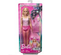 Mattel HPL73 Barbie Bambola Bionda con Costume da bagno ed Accessori