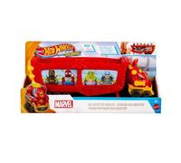 HOT WHEELS RACERVERSE - TRASPORTATORE HULKBUSTER, VEICOLO PER TRASPORTARE FINO A 10 MACCHININE, CON CABINA DI GUIDA RIMOVIBILE, CASCO APRIBILE E PERSONAGGIO