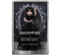 Mattel HXJ03 Monster High Rave'N Mercoledì in abito nero in stile gotico con acc