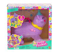 Polly Pocket - Gattino delle Feste, Set pignatta a Tema Festa di Compleanno con Ruota panoramica, Include 2 Mini Bambole, Cuccioli e 23 Accessori a Sorpresa, Giocattolo per Bambini, 4+ Anni, JFT90