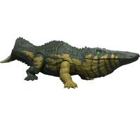 Mattel Jurassic World - Stomatosuchus Ruggito Selvaggio, dinosauro snodato con luci e suoni, premi il tasto e attiva ruggiti feroci e mosse d'attacco feroci, JKL82