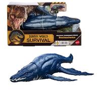 Mattel Jurassic World - Bracauchenio Ruggito Selvaggio, dinosauro snodabile con mandibola multidirezionale, mossa d'attacco e suoni inclusi, giocattolo per bambini, 4+ anni, JKL79