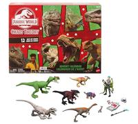 Mattel Jurassic World - Calendario dell'Avvento 2025, 12 finestrelle a sorpresa con Smoothie e altri 8 dinosauri, personaggio Brooklynn e tanti accessori, giocattolo per bambini, 4+ anni, JGM17