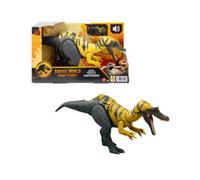 Mattel jurassic world - ceratosuchops ruggito selvaggio, dinosauro snodato con ruggito feroce e azione d'attacco inclusa