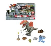 Mattel Jurassic World Crushivores - Spinosauro Cage Crasher, dinosauro con acces