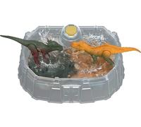 Mattel Jurassic World Dino Reveal Dinosauro Confezione da 2 Giocattoli con Battle Arena, l'acqua Calda scopre la Decorazione Completa, Gioco Che Cambia Colore, Le Specie variano