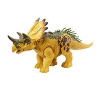 Mattel Jurassic World - Dinosauro Rigaliceratopo Ruggito Selvaggio, action figure snodata con azione di attacco e ruggito roboante, giocattolo per bambini, 4+ anni, HLP19